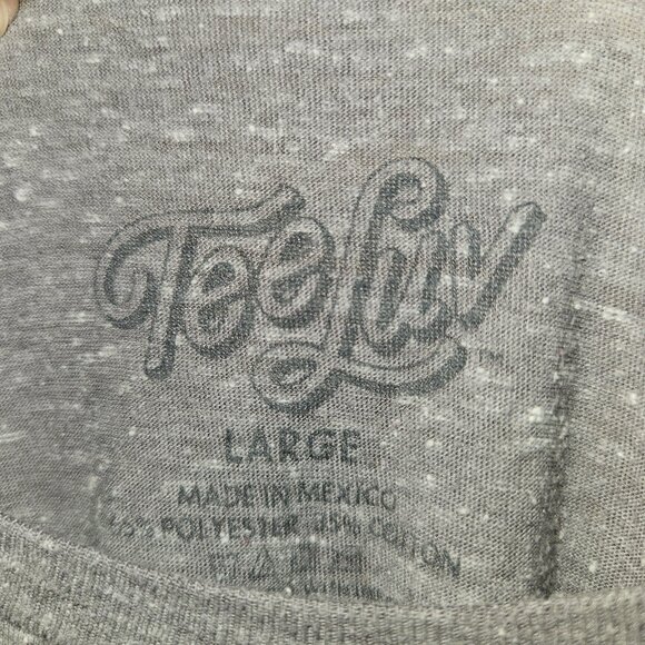 Large TeeLuv Mountain Dew Heather Gray Shirt - Picture 2 of 6